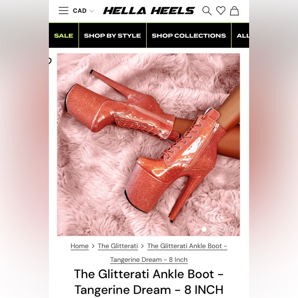 Glitterati Ankle Boot - Tangerine Dream